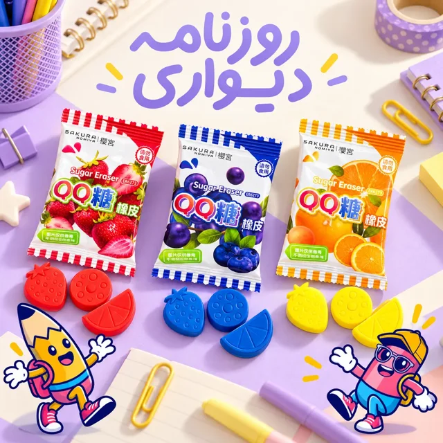 پاک‌کن فانتزی طرح میوه بسته ۳ عددی