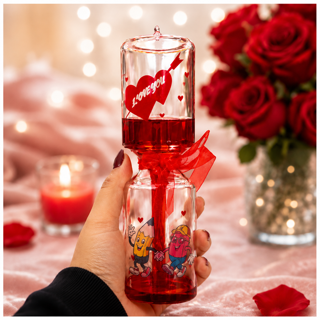 عشق سنج شیشه‌ای طرح LOVE مدل قلب عاشقانه