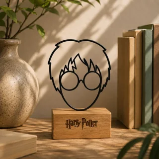 تندیس هری پاتر (Harry Potter) نشانک فلزی با پایه چوبی