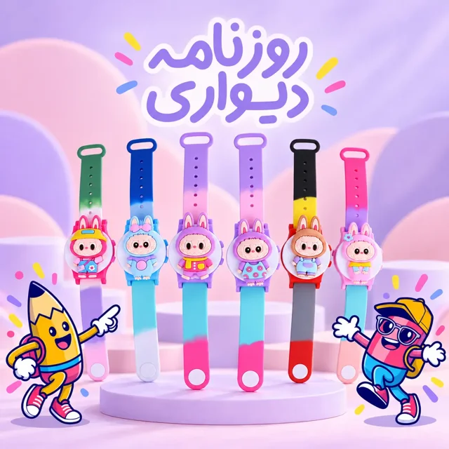 ساعت مچی دیجیتال لابوبو با درپوش عروسکی | ۶ طرح رنگی