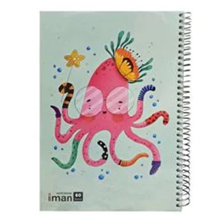 دفتر مشق 60 برگ ایمان طرح حاشیه دار مدل خانم هشت پا