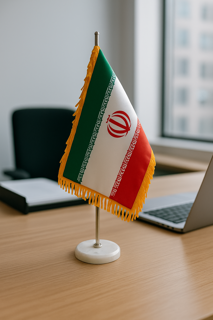 پرچم رومیزی ایران مدل کلاسیک با پایه سنگی