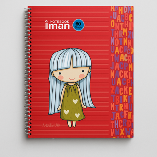 دفتر زبان 4 خط ایمان 60 برگ طرح دختر باهوش