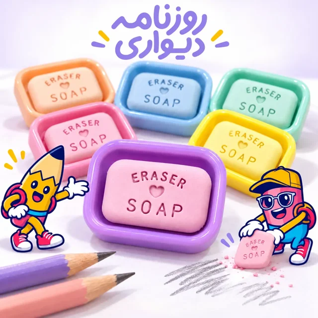 پاک‌کن فانتزی طرح صابون با جاصابونی
